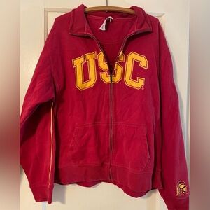 USC Trojans Red Zip Up Sweater size XL